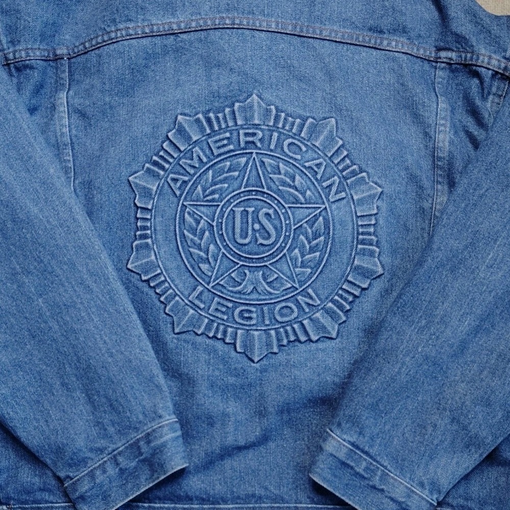 Vintage American Legion Machinists Aerospace Workers Jean Jacket Denim M Union